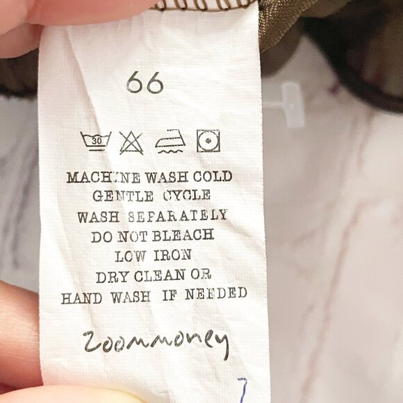 Zoommoney Ruffled Pleated Long Sleeve Stretchy Sheer Blouse in Brown M - Picture 12 of 12